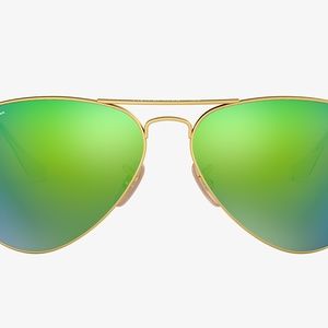 Ray Ban Aviator Gold/ Green Mirrored Lens